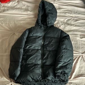 Black Puffy Rain Jacket